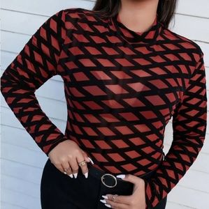 Long sleeve mesh shirt